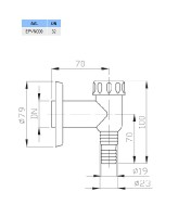 Sifon pračkový DN32 venkovní chrom   EPVN000